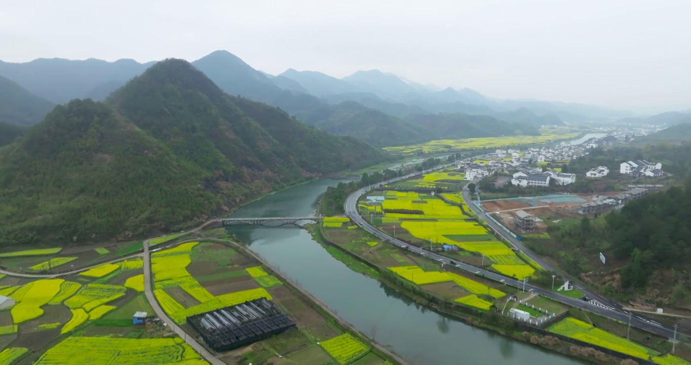 安徽省宣城市绩溪县龙川乡村田园风光和村庄居住环境视频素材