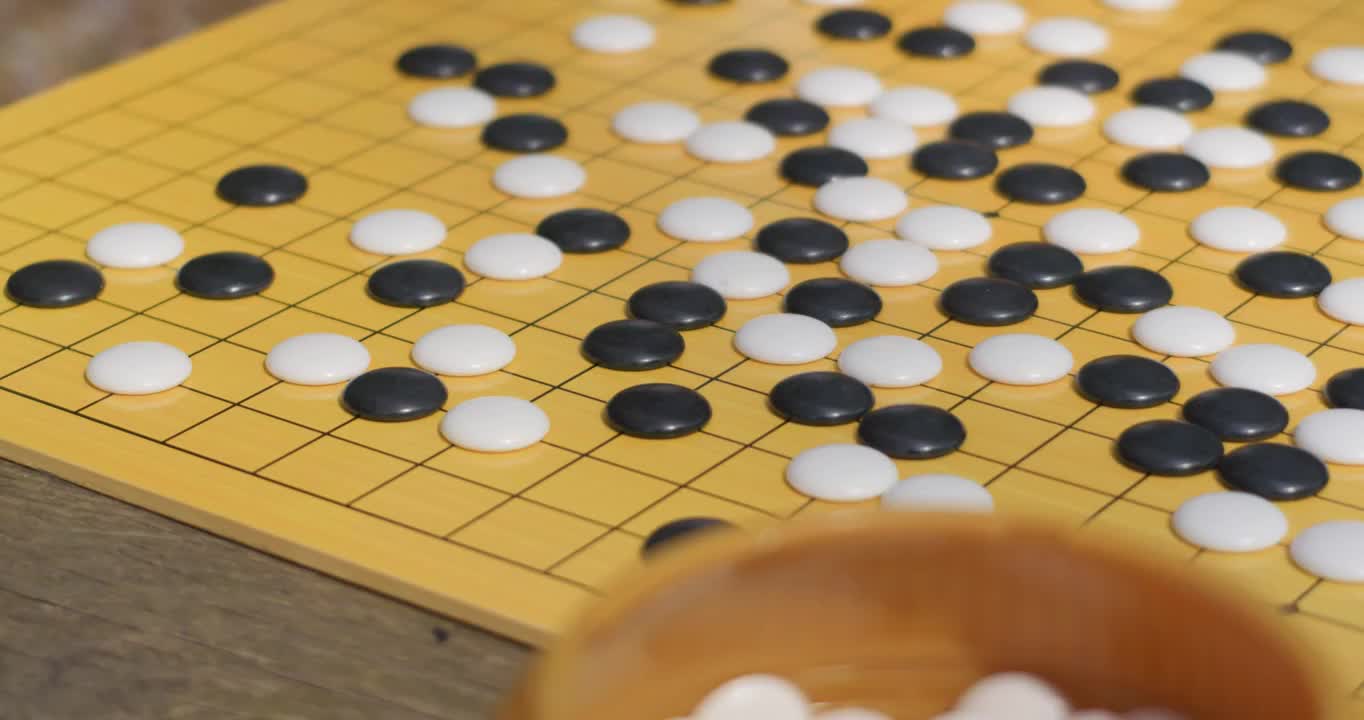 品茶喝茶下围棋视频素材