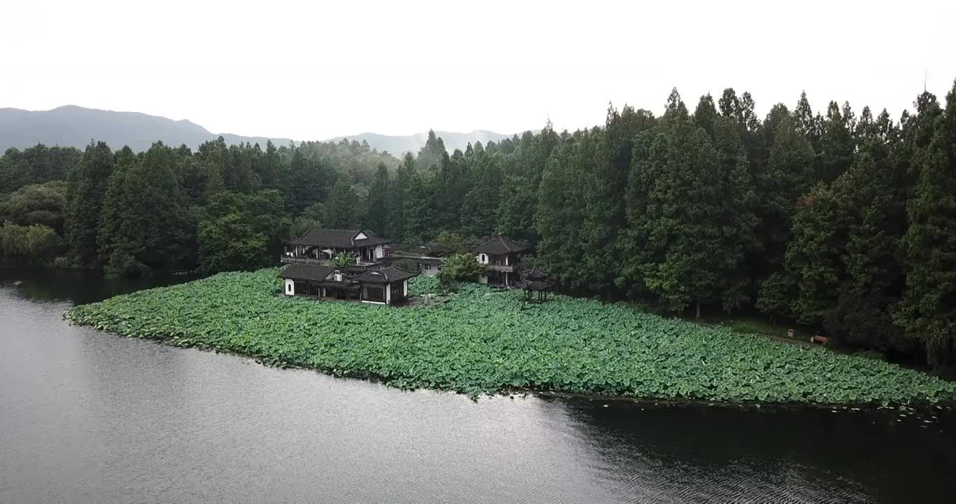 杭州西湖杨公堤航拍视频素材