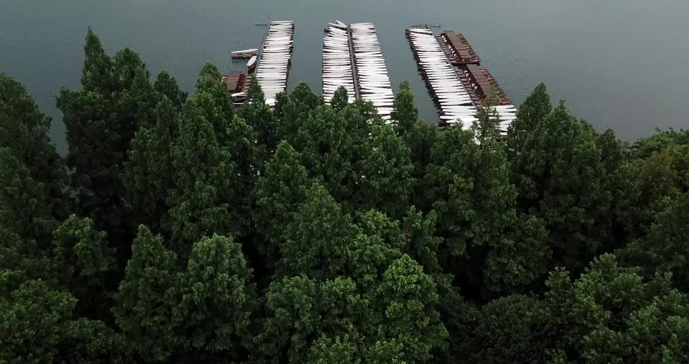 杭州西湖杨公堤航拍视频素材