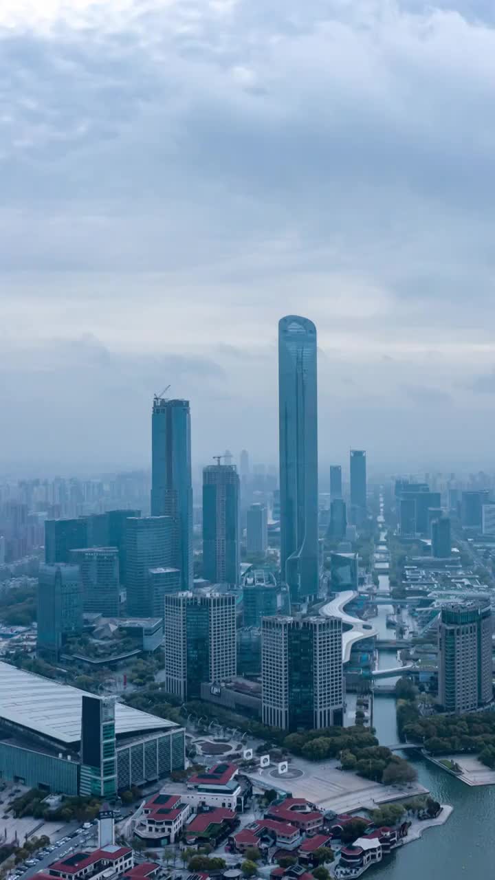 苏州园区清晨流云延时视频素材