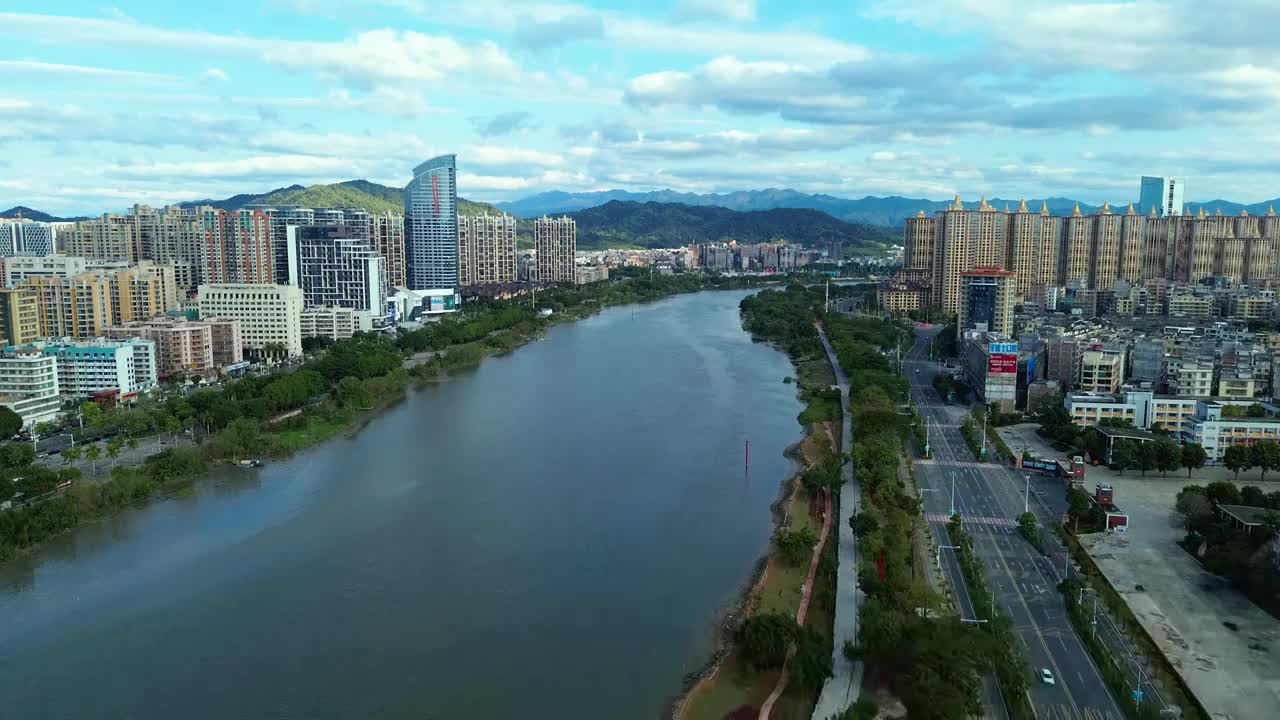 揭阳市 念慈体育馆 宝德时代广场 临江北路 航拍 榕江视频素材