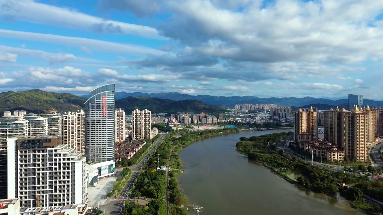 揭阳市 念慈体育馆 宝德时代广场 临江北路 航拍 榕江视频素材