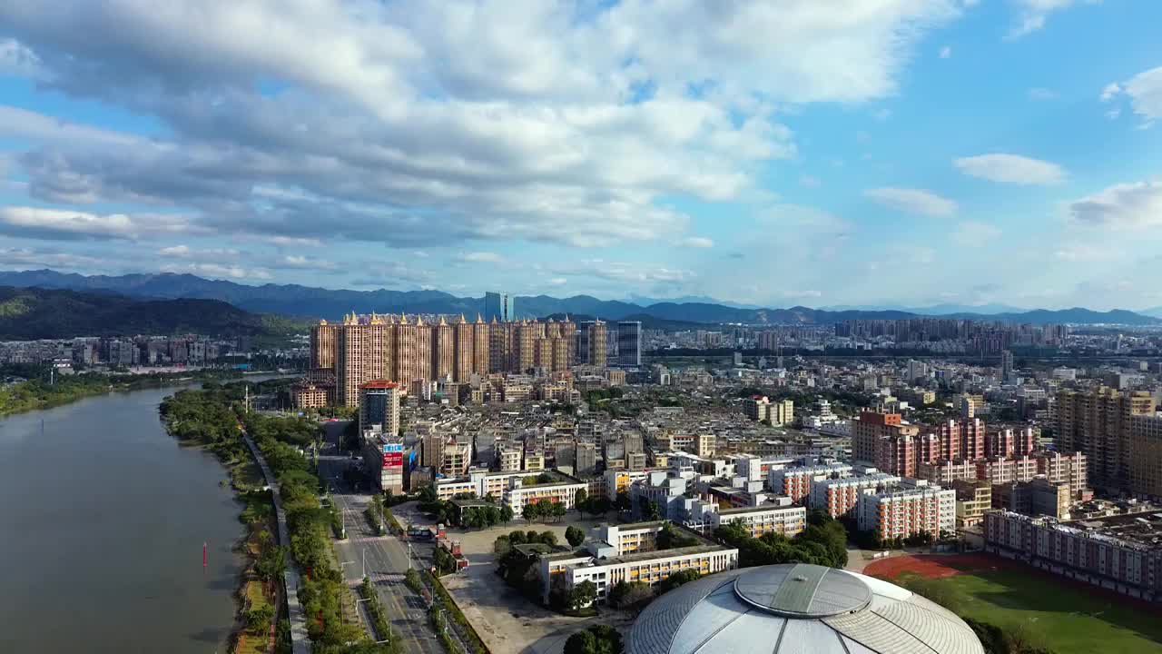 揭阳市 念慈体育馆 宝德时代广场 临江北路 航拍 榕江视频素材