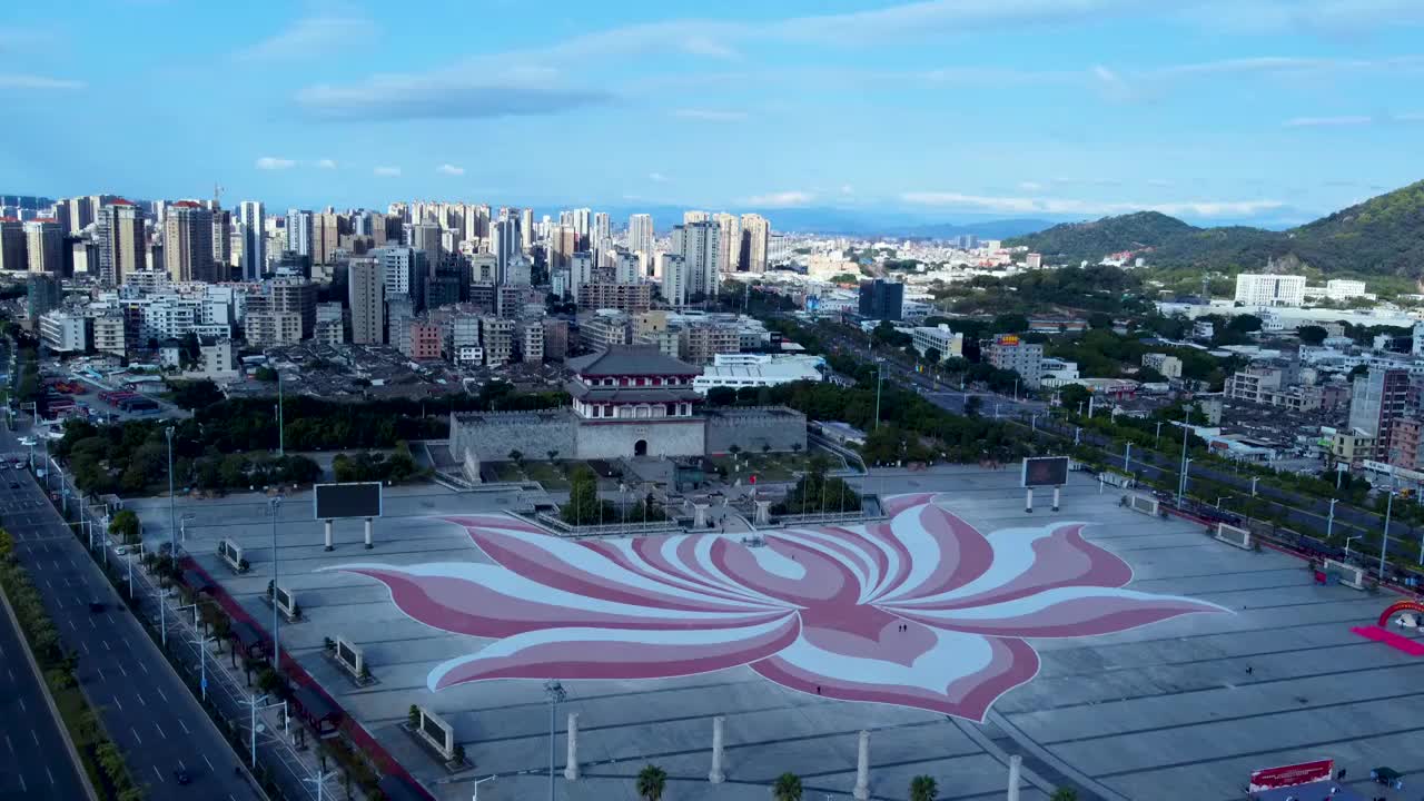 揭阳 揭阳楼广场 万达广场 汇金中心 榕江 揭东大道 榕城区视频素材