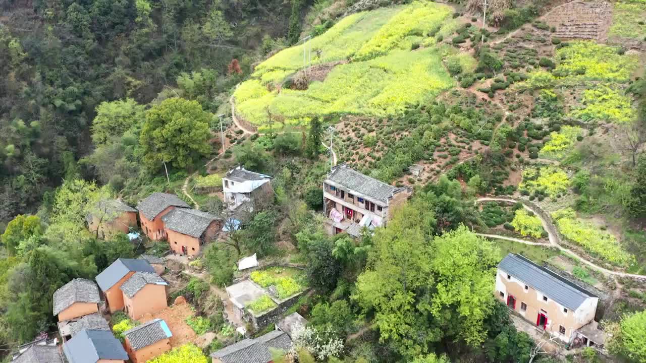 皖南山区黄山歙县岔口文山村航拍合集视频素材