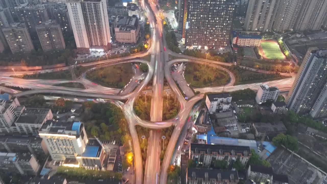 高架桥夜景车流延时视频素材