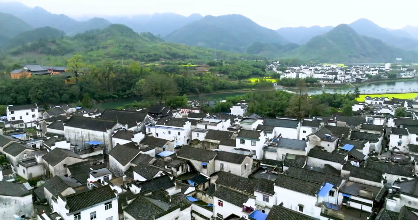 安徽省宣城市绩溪县龙川乡村田园风光和村庄居住环境视频素材