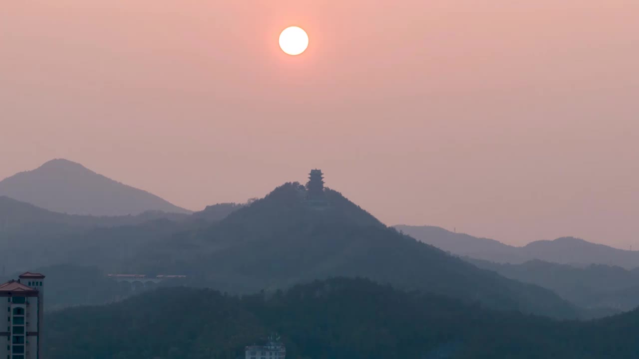 信丰阁日落视频素材