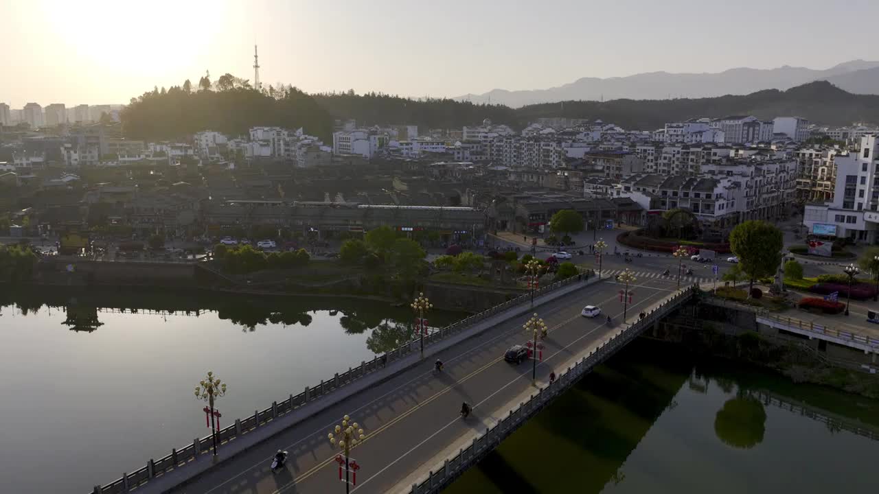 福建泰宁县落日风光视频素材