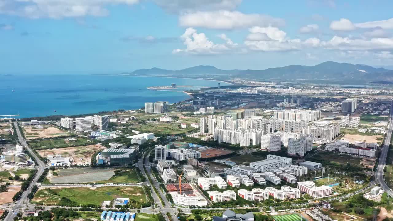 海南省三亚市崖州区崖州湾科技城 航拍视频素材