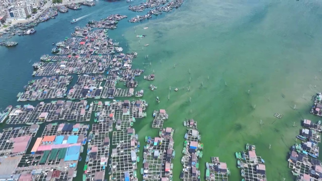 海南疍家鱼排航拍视频素材