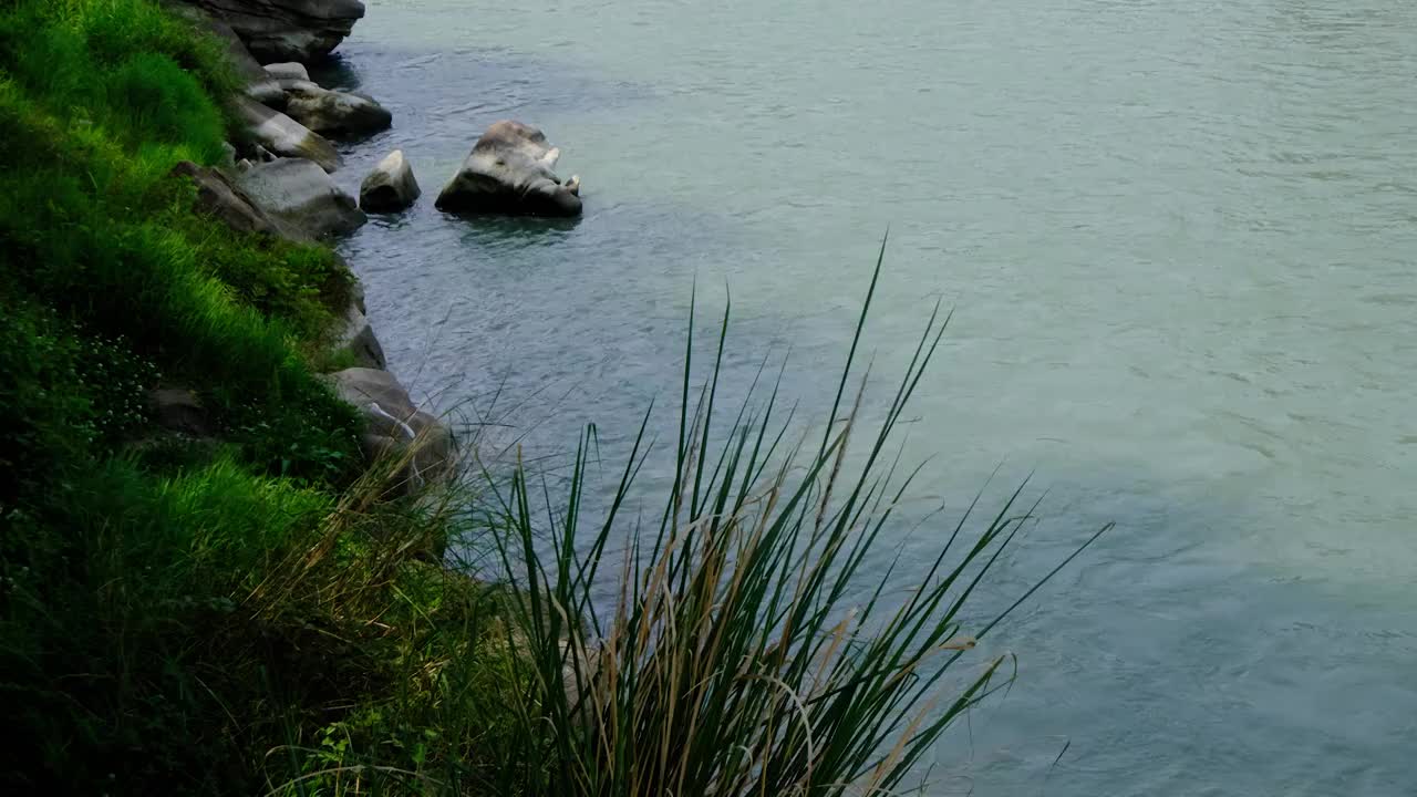 四川省绵阳市，流水，江水，特写视频素材