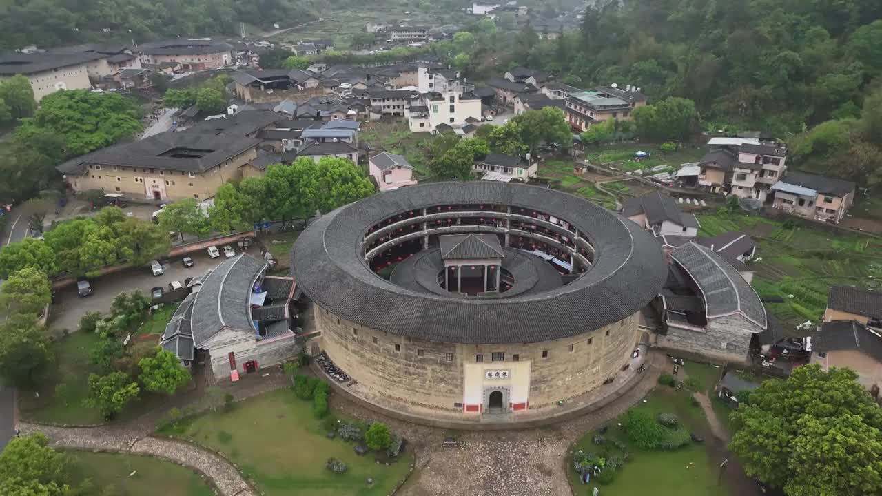 福建永定土楼景区的振成楼视频素材