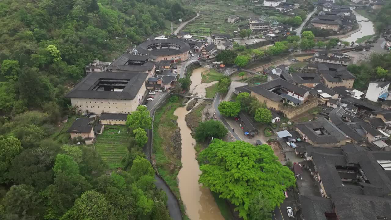 福建永定土楼景区的振成楼视频素材