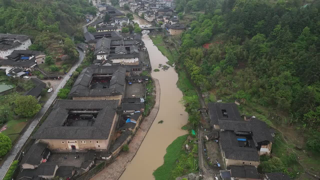 福建永定土楼景区的振成楼视频素材