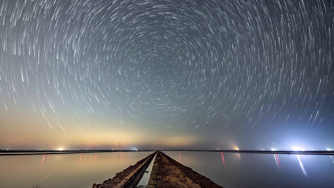 上海崇明东滩星空4k延时视频素材