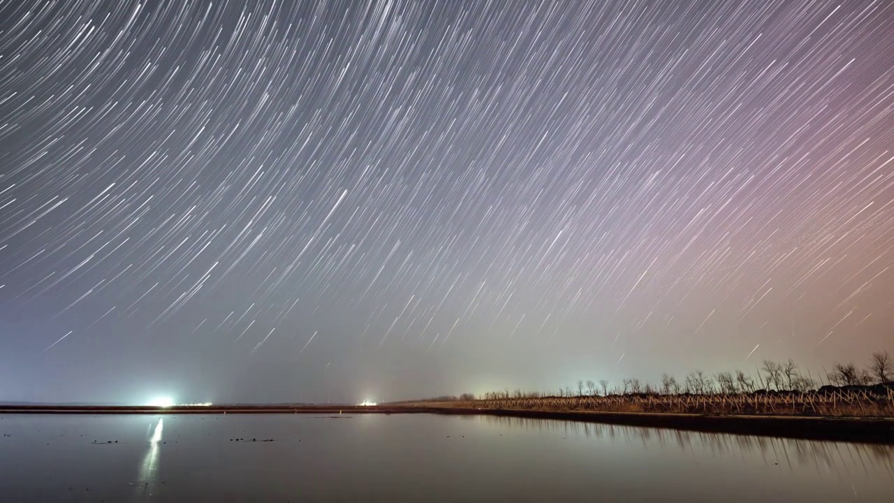 上海崇明东滩星空4k延时视频素材