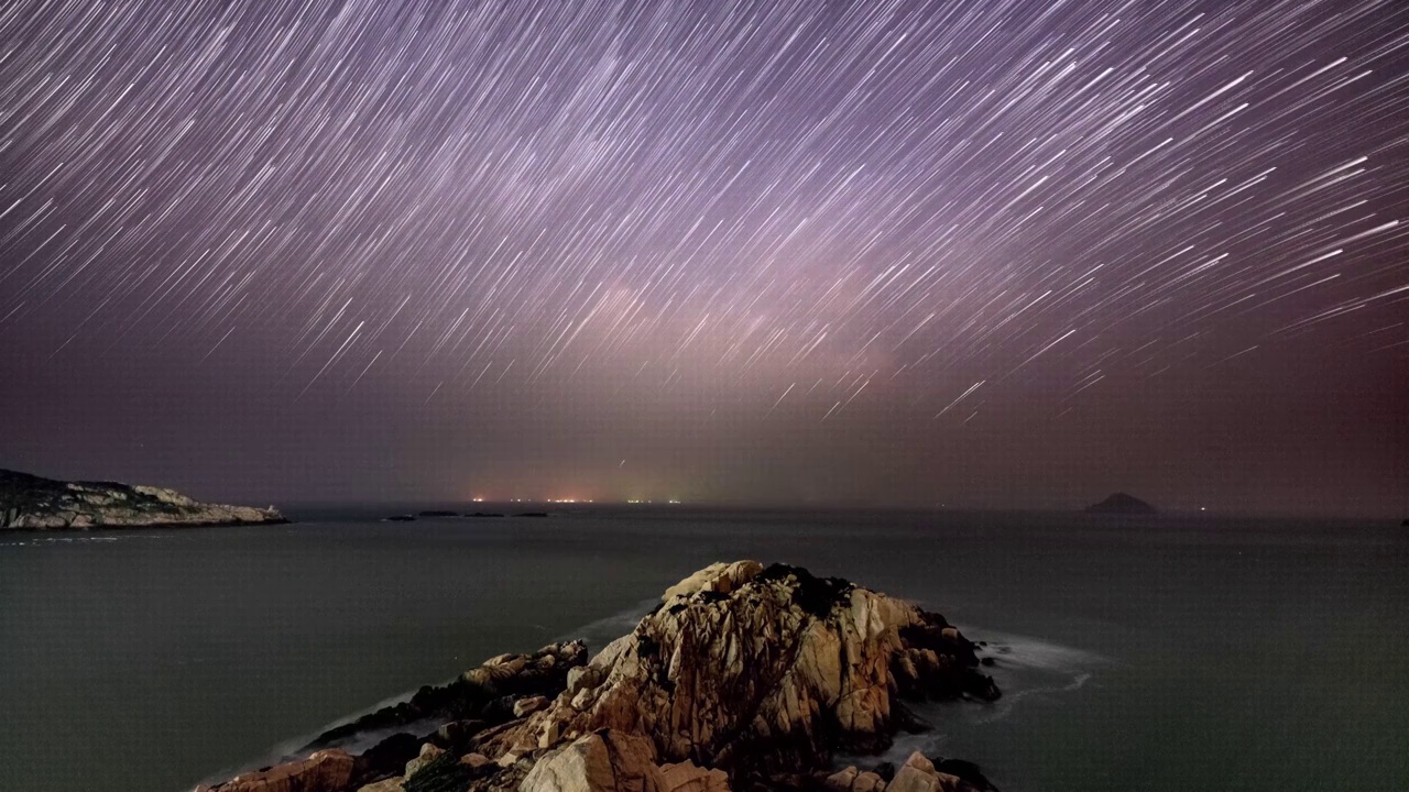 花鸟岛星空4k延时视频素材