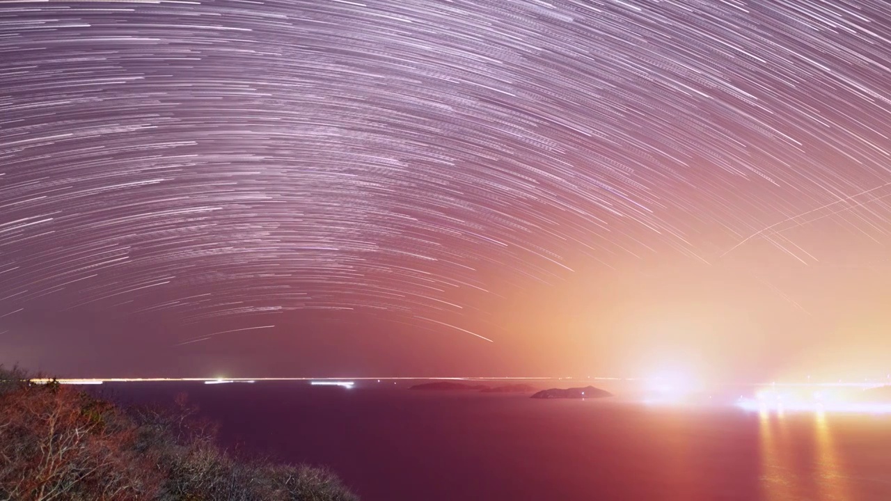 花鸟岛星空4k延时视频素材