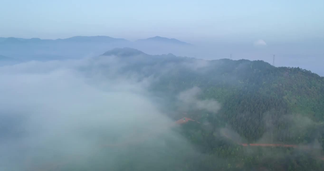 浙江丽水市庆元县晨雾延时视频素材