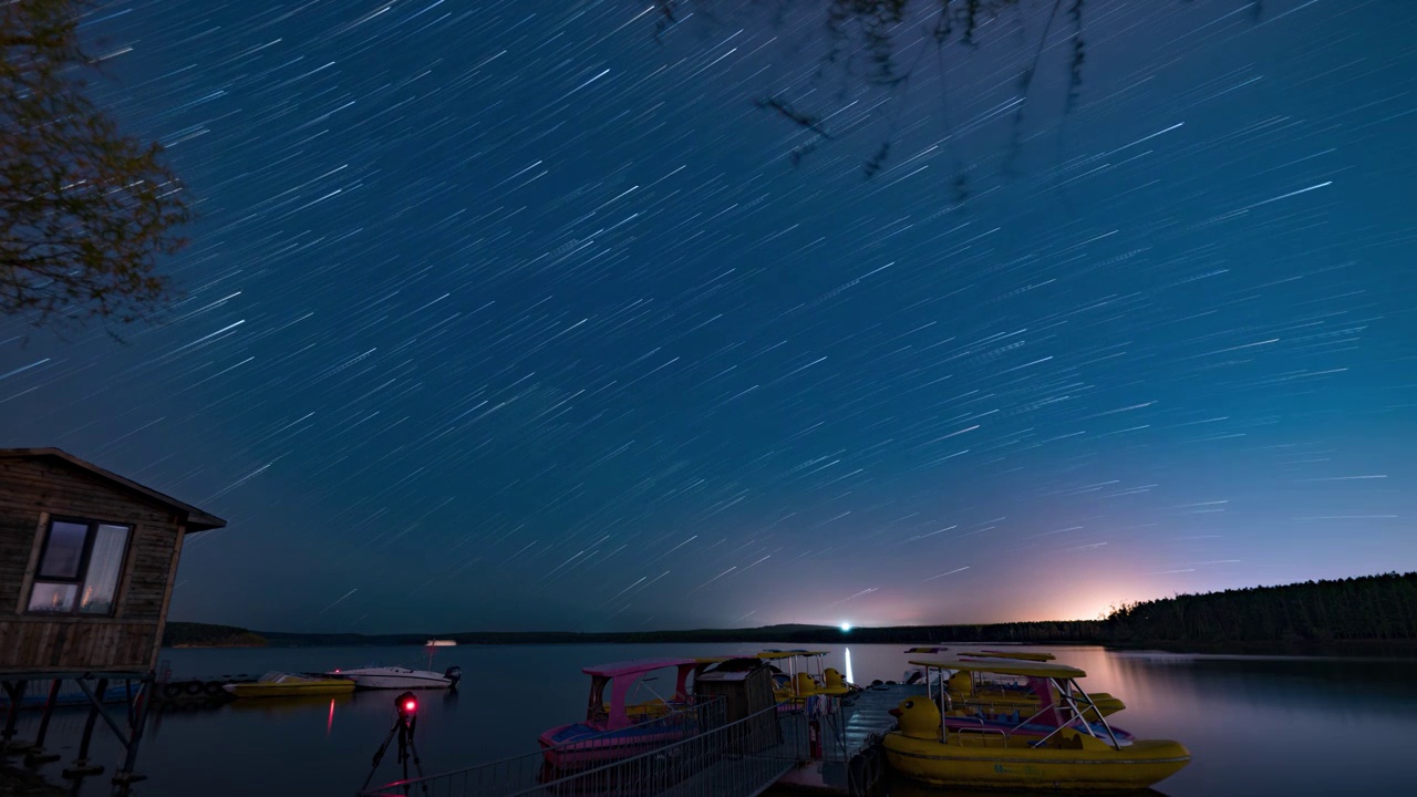 长春净月潭银河星空延时视频素材