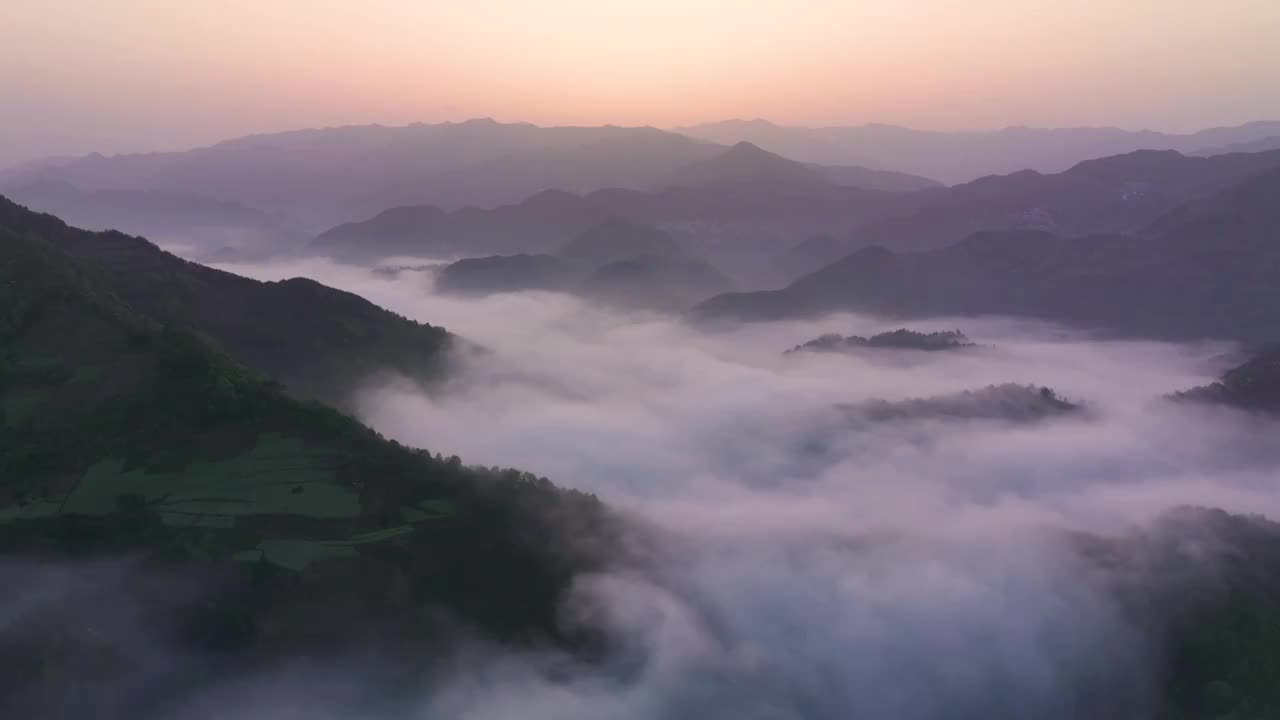 【原创4K合集】航拍山岭乡村日出云海视频素材