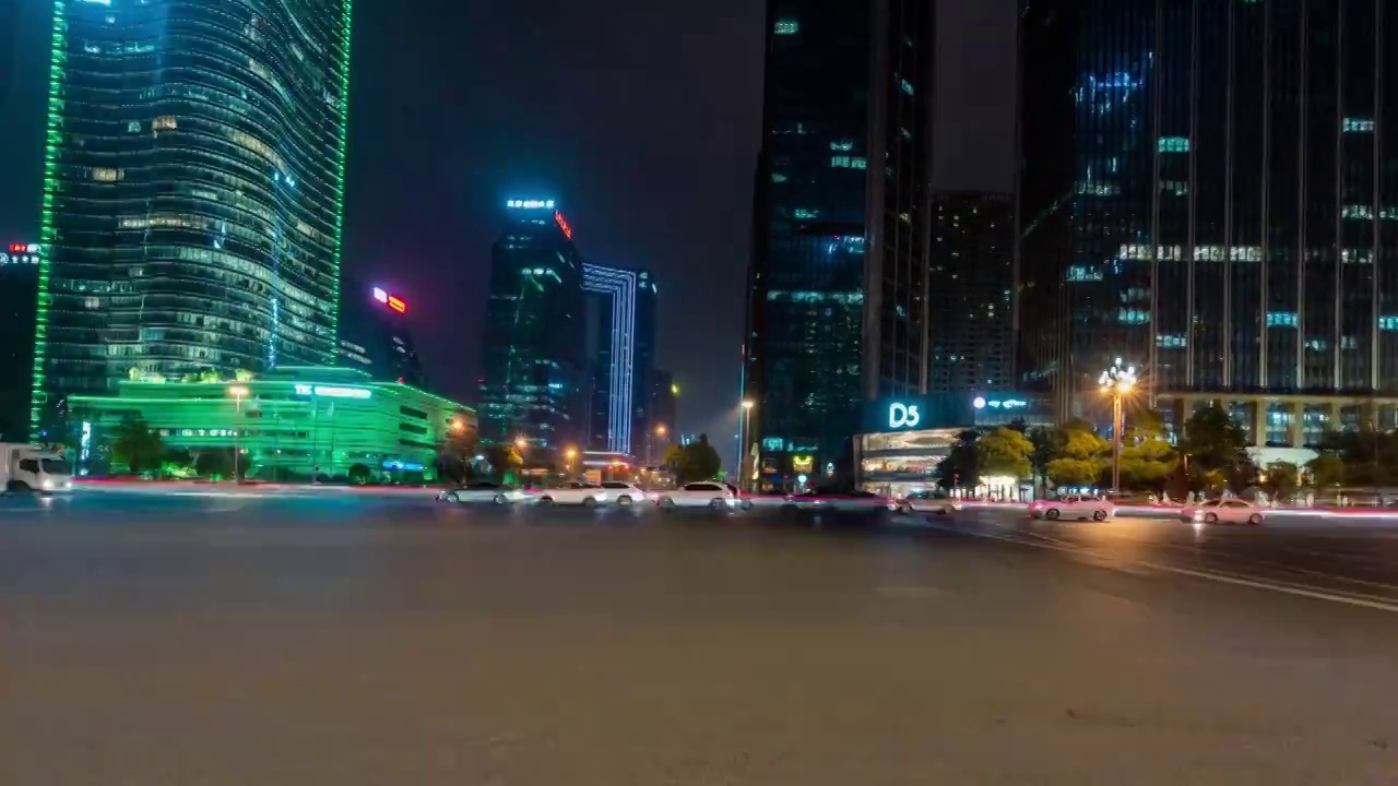 成都天府三街路口夜景延时视频素材