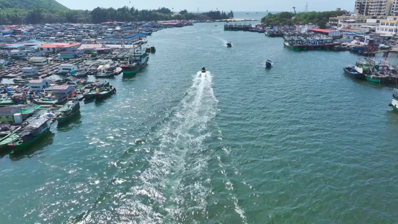 海南疍家鱼排航拍视频素材