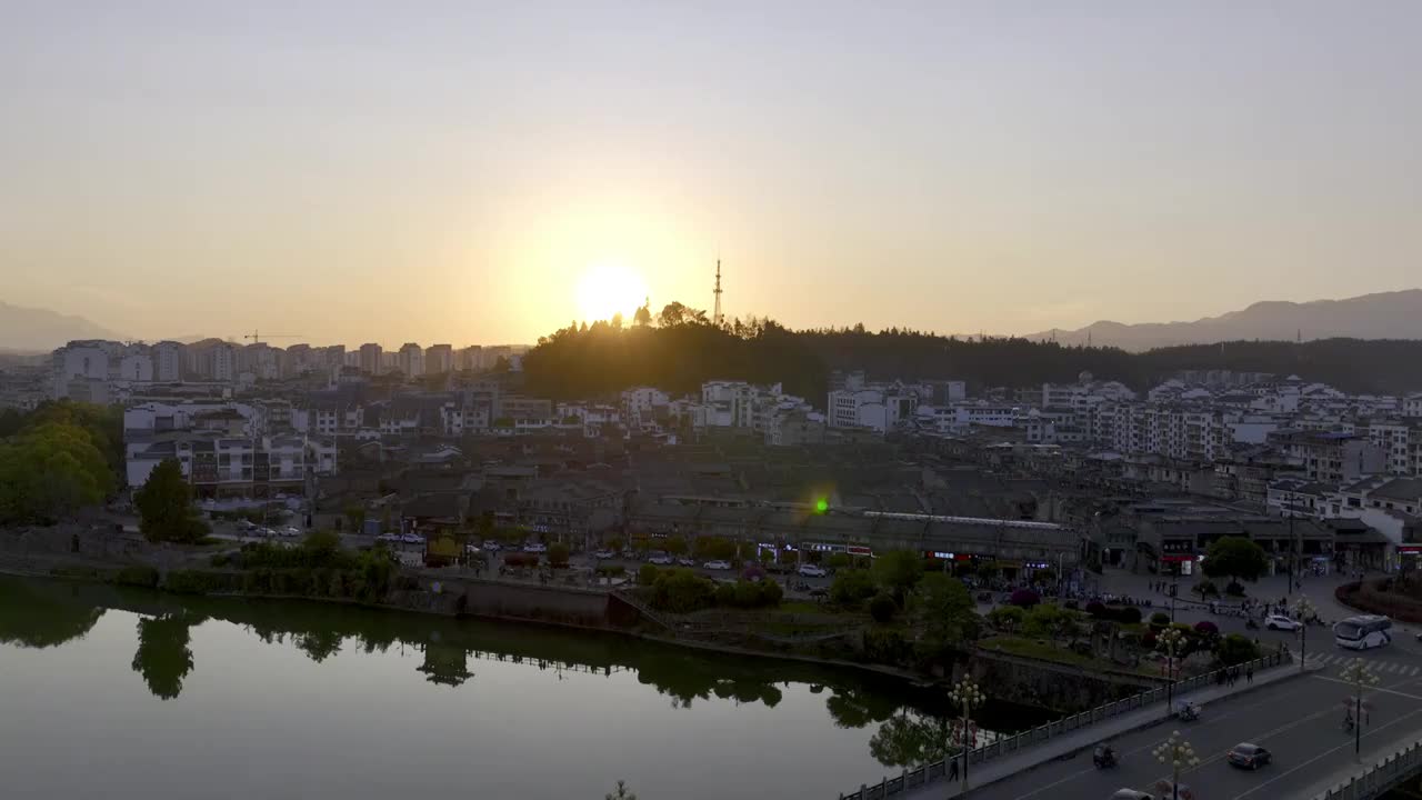 福建泰宁县落日风光视频素材