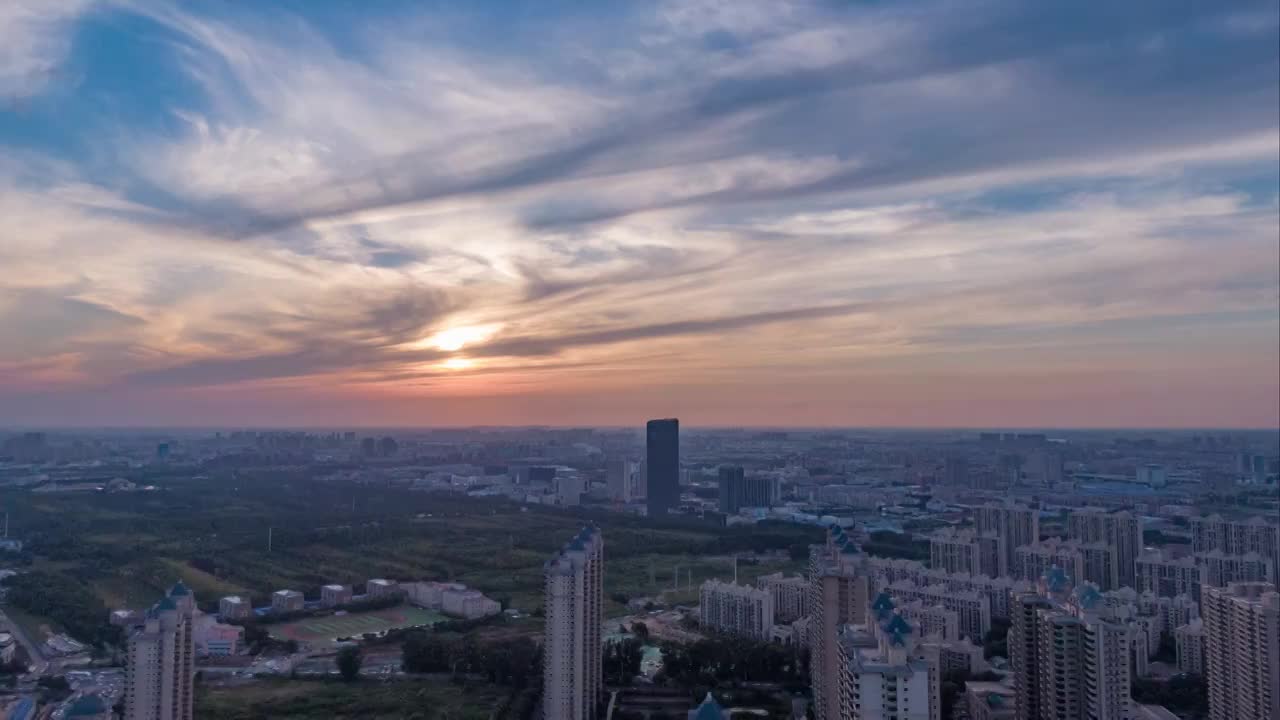 长春高新海容广场日落延时视频素材