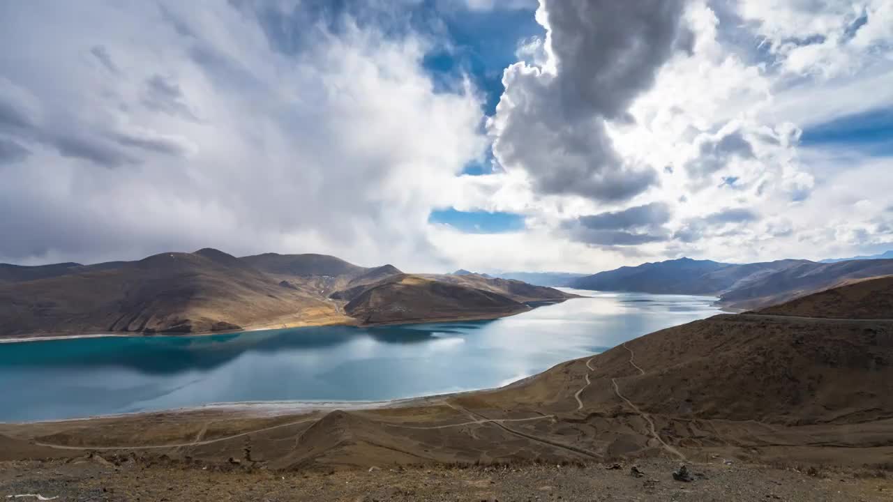 西藏羊湖延时素材视频素材