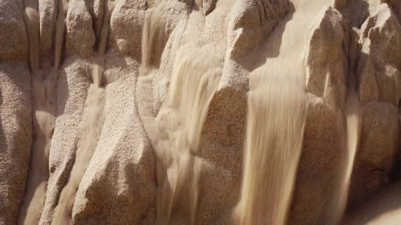 沙子流动水土流失视频素材