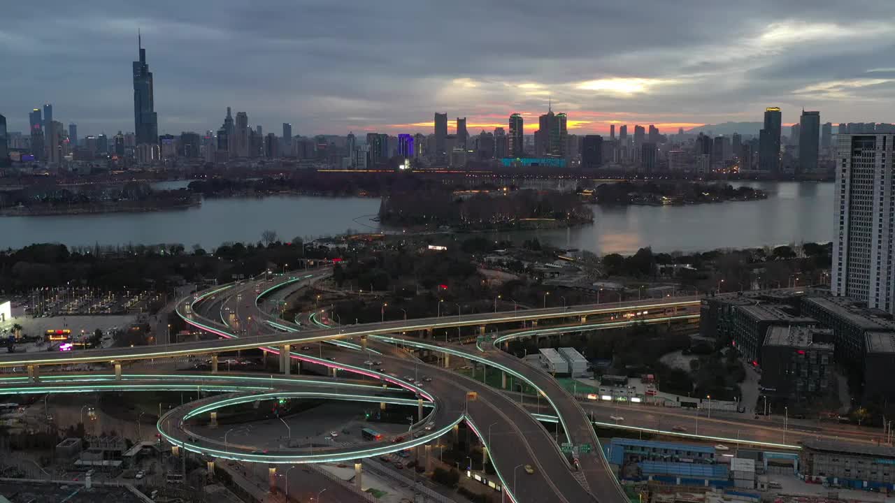 南京新庄立交桥夜景视频素材