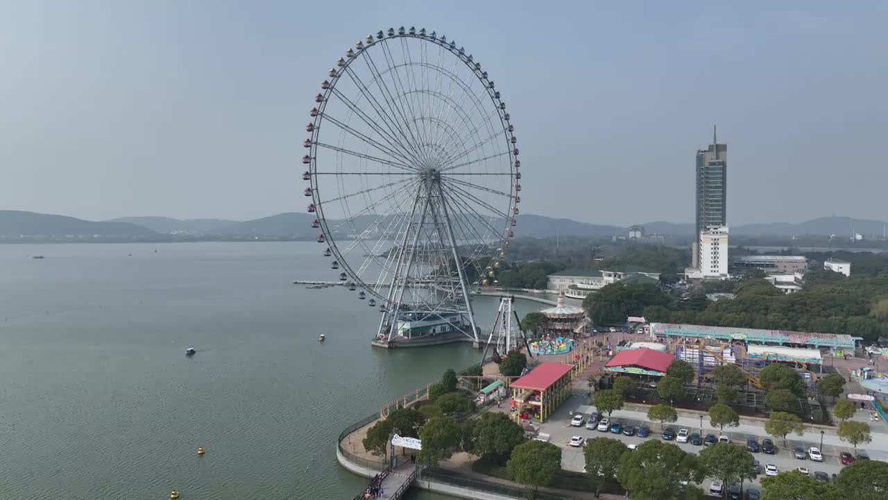 无锡市滨湖区太湖之星摩天轮视频素材