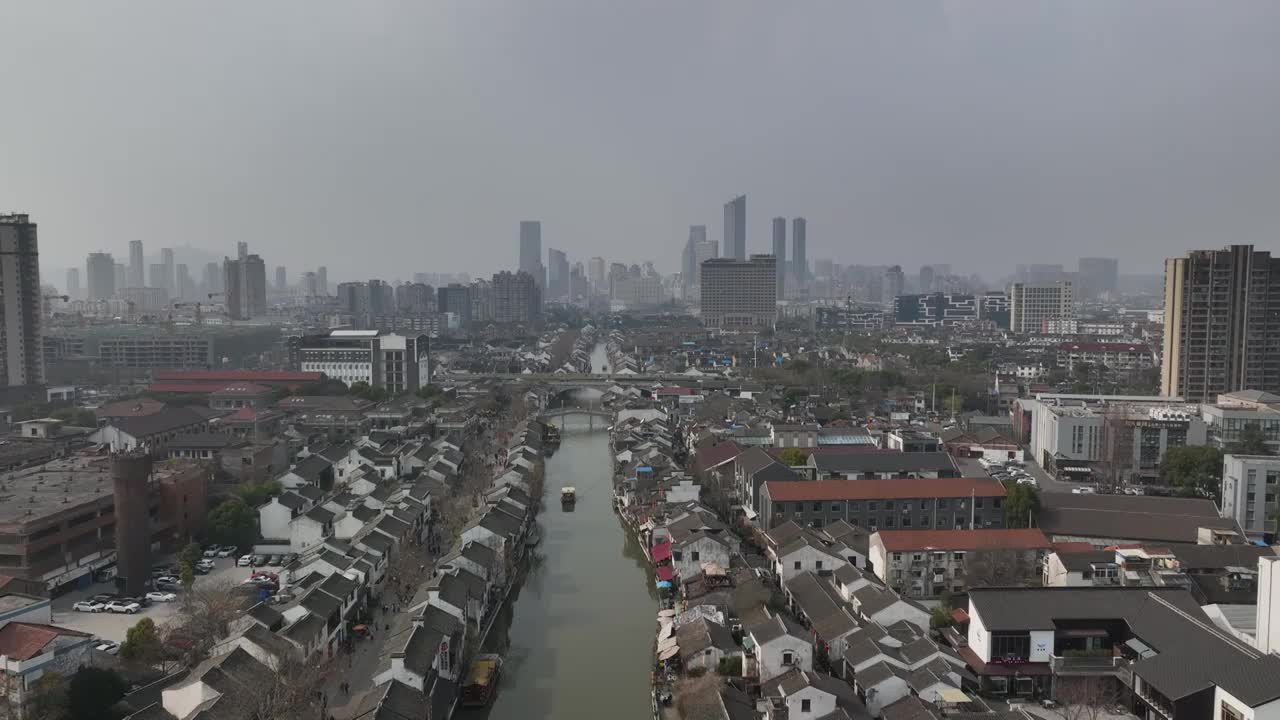 江苏省无锡市梁溪区清名桥古运河景区视频素材