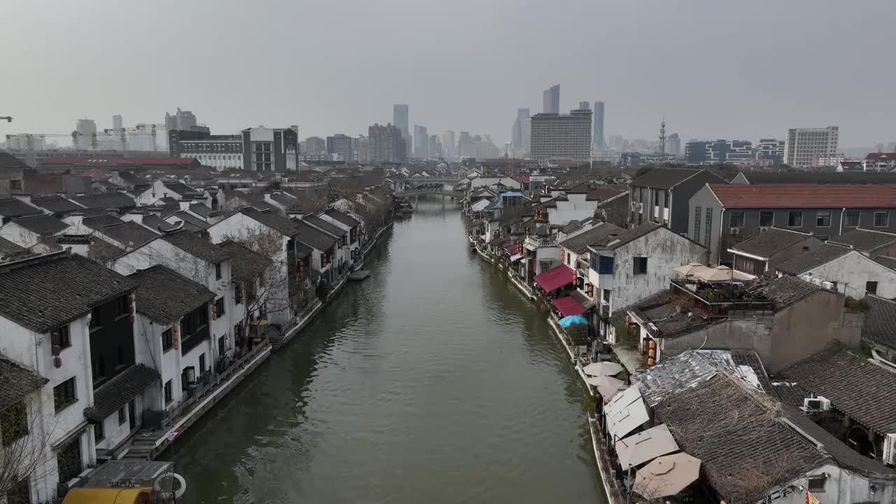 江苏省无锡市梁溪区清名桥古运河景区视频素材