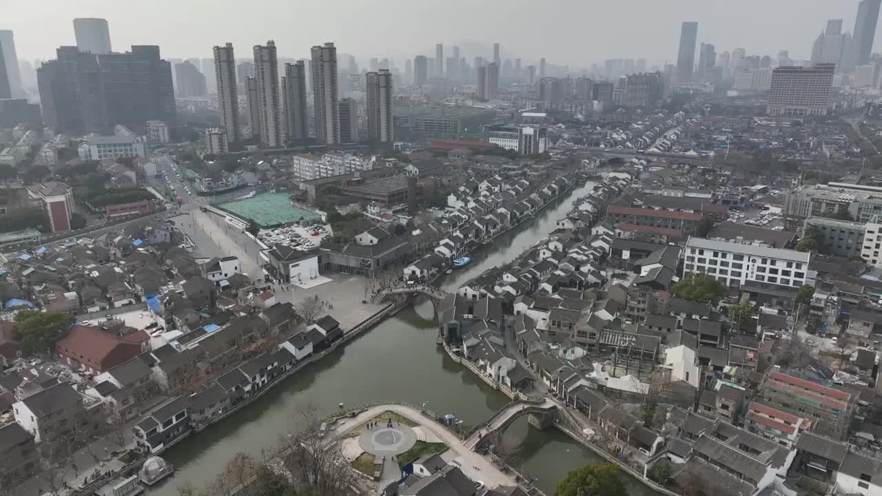 江苏省无锡市梁溪区清名桥古运河景区视频素材