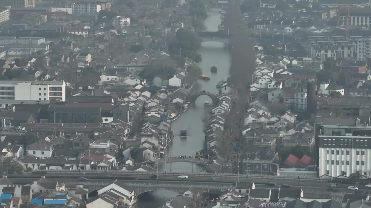 江苏省无锡市梁溪区清名桥古运河景区视频素材