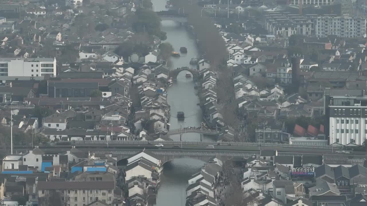 江苏省无锡市梁溪区清名桥古运河景区视频素材