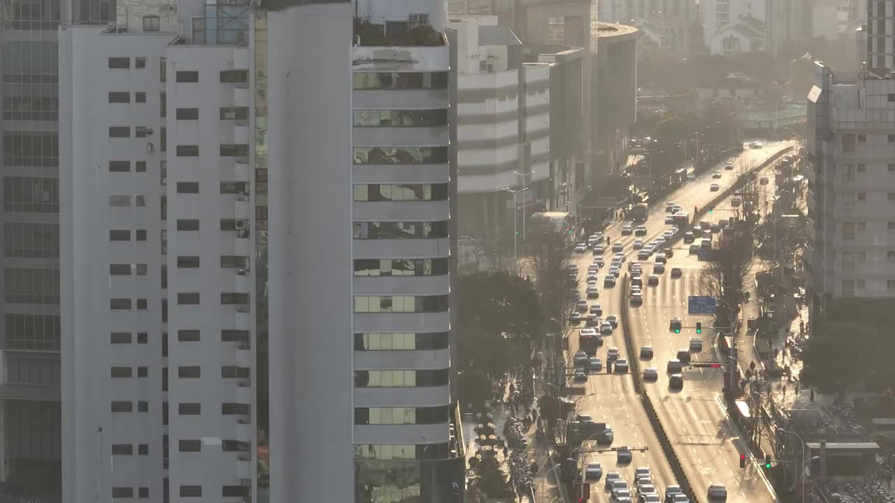 无锡市梁溪区-无锡城市风光-人民中路视频素材