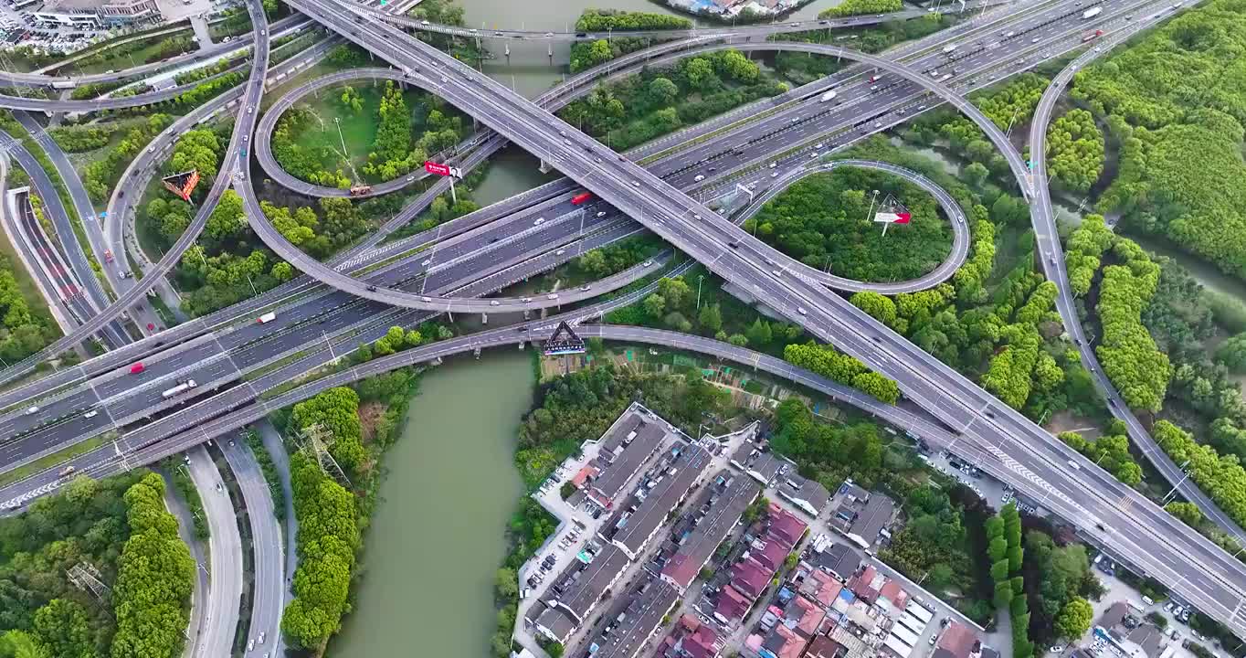 常台高速，京沪高速，苏州北枢纽航拍视频素材