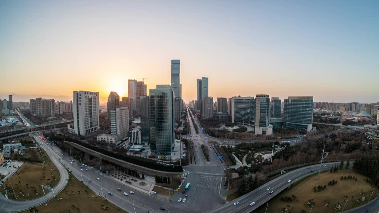 西安 | 锦业路CBD | 日转夜 | 元宵节灯光秀视频素材