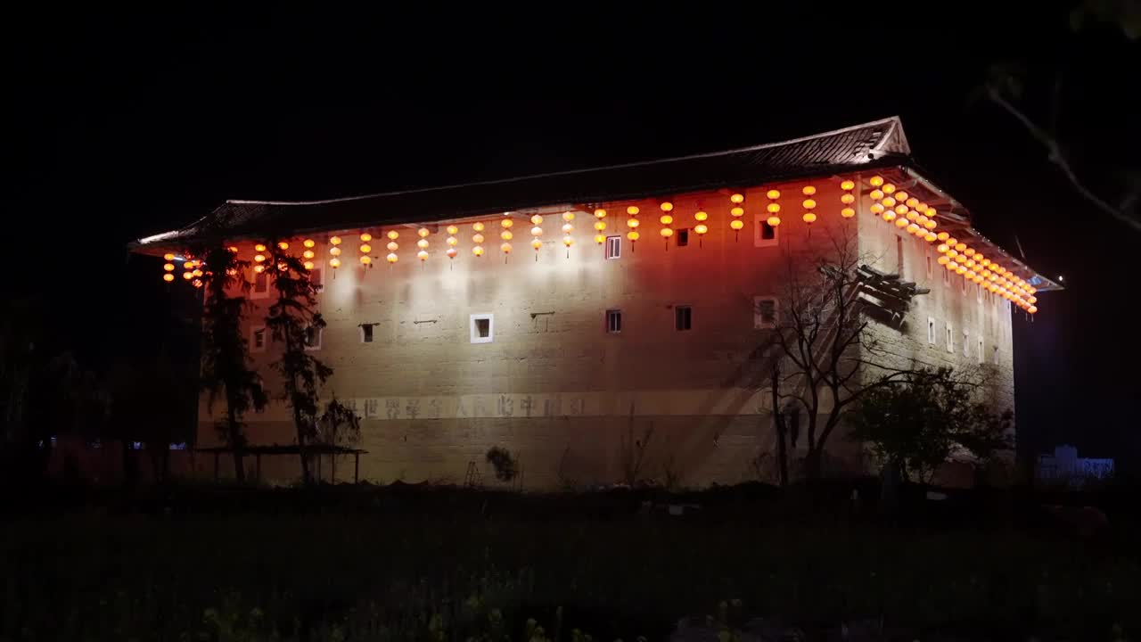 土楼建筑夜景视频素材