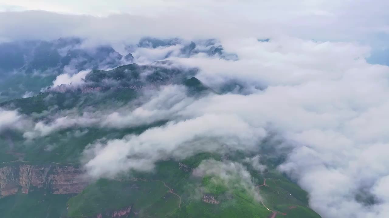 航拍太行山云海视频素材