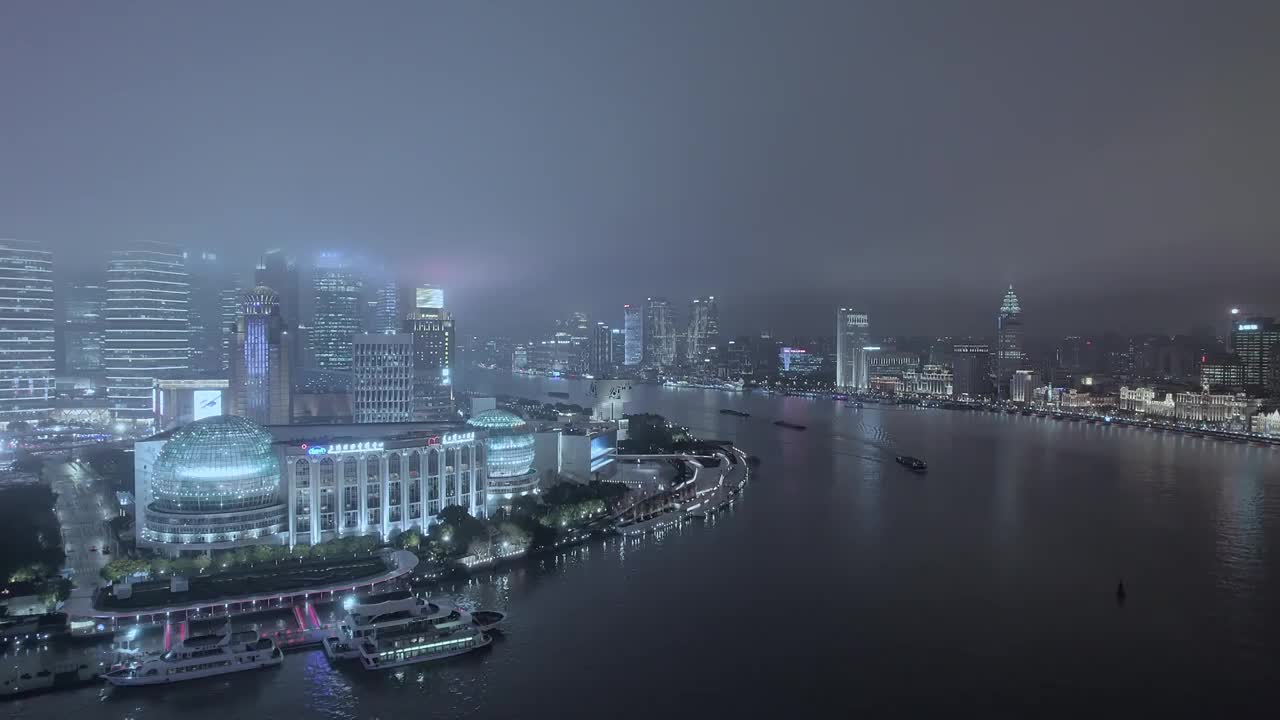 上海国际会议中心夜景视频素材