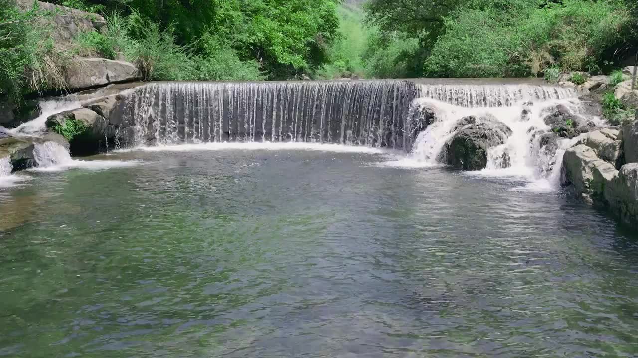 户外石头小溪流水视频视频素材