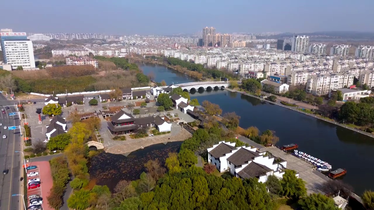 池州 清溪映月公园 汇景桥 百荷公园 东湖中路 清风西路 和泰星城视频素材