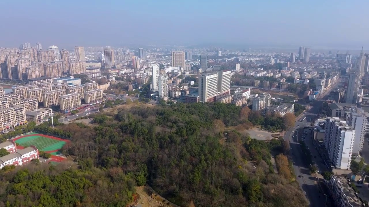 池州 三台山公园 西门大转盘 秋浦西路 杏花村 通达广场 第二人民医院 职业技术学院 商之都视频素材