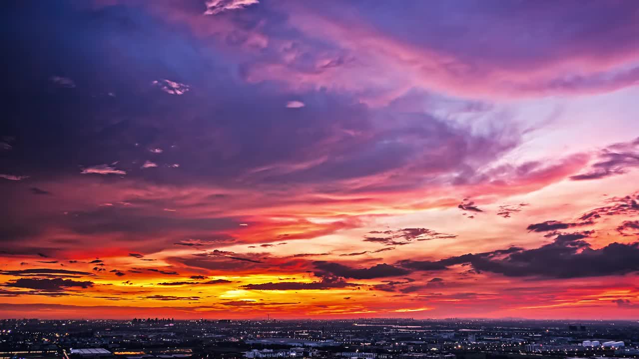 美丽的夕阳日落云景视频素材